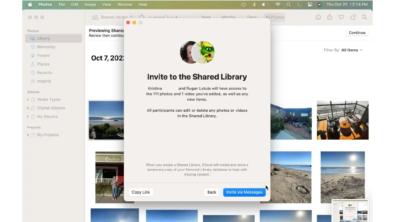 Invite to the shared library